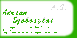 adrian szoboszlai business card